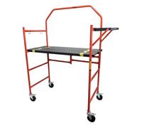 Echafaudage roulant - Pliable sur Roulettes - Hauteur de travail 85cm - Acier - 226kg