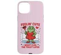 Échanger la Sensation de Grenouille Mignonne Pourrait obstruer Les Toilettes Plus Tard Coque pour iPhone 15 Plus