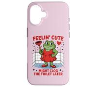 Échanger la Sensation de Grenouille Mignonne Pourrait obstruer Les Toilettes Plus Tard Coque pour iPhone 16