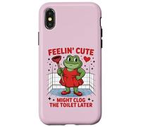 Échanger la Sensation de Grenouille Mignonne Pourrait obstruer Les Toilettes Plus Tard Coque pour iPhone X/XS