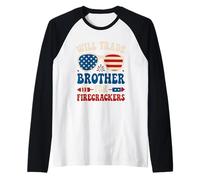 Échangera des frères contre des pétards USA Patriotic Boys Girls Manche Raglan
