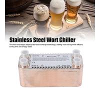 Échangeur de chaleur à 30 plaques en acier inoxydable, refroidisseur à contre-courant pour brassage, outil de bière, filetage NPT 1/2 pouces