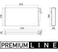 Echangeur de chaleur chauffage intérieur Cartouche filtrante MAHLE pour VOLVO RENAULT TRUCKS