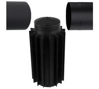 Échangeur de Chaleur pour Poêle à Bois Ø 180 mm Noir - Récupérateur de Chaleur en Acier Résistant pour Tuyau de Poêle et Cheminée - Résistant à la Chaleur - Refroidisseur de Fumées Économique