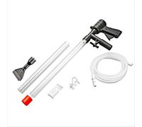 Échangeur d'eau d'aquarium et rondelle de sable pneumatique pour petits aquariums, outil de nettoyage automatique avec kit de 7 pièces, noir