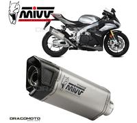 MIVV Silencieux Slip-On SR-1 pour Aprilia RSV4/Tuono V4 1100 (2021-2024) Titane Argenté