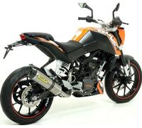Échappement ARROW THUNDER pour KTM Duke 125 / Duke 200 2011-2016, titane (Seulement avec tube intermédiaire ARROW)