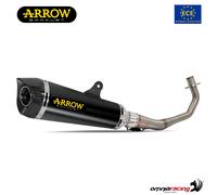 Echappement complet Arrow X-Cone homologue acier noir Honda CB125R 2021-2023