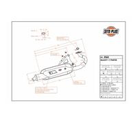 Leovince Sitoplus Malaguti F12 Phantom Air 94-98 Ref:0565 Steel Homologated Full Line System Argenté Homologated