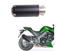 Échappement de Moto 1 Pot D'échappement Moto Universel en Fibre De Carbone, Petit Embout Rond, avec Bande, Diamètre 60 Mm, Montage Facile
