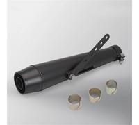 Échappement de Moto Pot D'échappement Rétro Adapté pour Harley pour Prince 38/40/42/45MM Port De Connexion Tuyau en Acier Inoxydable(Nero)