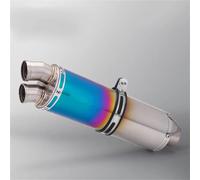 Échappement de Moto Silencieux D'échappement Universel À Double Sortie pour Moto, Modifié, pour Kawasaki Z900, pour Suzuki GSXR750 pour Y-AMAHA R6 R3(Green)