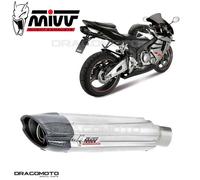 MIVV Silencieux Slip-on Suono UH.027.L7 pour Honda CBR 600 RR 2005-2006 Homologué Inox Argenté
