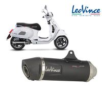 Leovince Nero Vespa Gts 300 Hpe/super/sei Giorni 19-20 14059 Homologated Muffler Argenté Homologated
