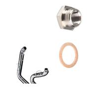 Échappement Moyen Lien pour Softail Road King V-Rod pour Night Rod Accessoires Spéciaux FXDBB en Acier Réduire Ports Capteur D'o2 Bondes 18mm À 12mm Central D'échappement(1 Pcs)