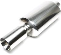 Échappement sport en acier inoxydable 100mm rond lisse étiré vers l'intérieur + absorbeur universel