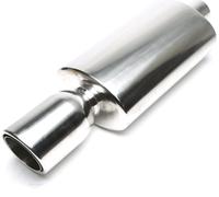 Échappement sport en acier inoxydable 115 / 90mm rond bordé oblique avec absorbeur universel
