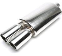 Échappement sport en acier inoxydable 2x 89mm rond bordé incliné avec absorbeur universel