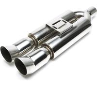 Échappement sport en acier inoxydable 2x 90 / 100mm DTM ovale vif avec absorbeur universel