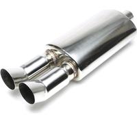 Échappement sport en acier inoxydable Silencieux 2 x 76mm DTM rond vif Absorbeur universel