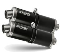 Echappement Storm by Mivv 2 Oval Nero Acier pour Yamaha Tdm 900 2002 > 2014