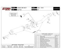 Echappement Storm by Mivv Silencieux Gp Nero Acier Honda Cbr 600 F 2001 > 2010