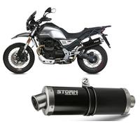 Echappement Storm by Mivv Silencieux Oval Acier noir Moto guzzi v85 tt 2019 2024