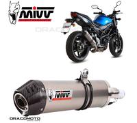MIVV Silencieux d'échappement Oval S.045.l4c Suzuki SV650/SV650X 2016-2024 Argenté Homologué