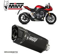 MIVV Silencieux Slip-On SR-1 Triumph Speed Triple 1200 RR/RS 2021-24 T.025.LR1TB Argenté Homologué