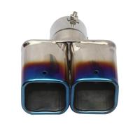 Échappement Tuyau D'échappement Rond Arrière 63/76MM Garniture D'extrémité Voiture Silencieux Simple Double Acier Inoxydable Pour Automobiles VoitureQueue(Double 63mm Blue)