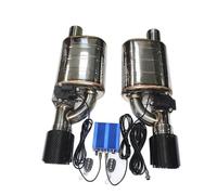Echappement Tuyau D'échappement Silencieux D'échappement Universels Contrôle Soupape Électrique Kit Tuyau D'échappement À Angle Soupape Réglable Silencieux En Acier Inoxydable(Remote b 63MM)