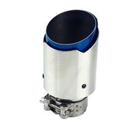 Echappement Tuyau Queue D'extrémité Embout D'échappement Acier Inoxydable ER 1 Pièce Tuyaux Queue Bleu Brûlé Pour Mise À Niveau Universelle Modifiée Accessoires Automobiles(In51-Out89mm)
