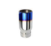 Echappement Tuyau Queue D'extrémité Embout D'échappement Universel À Bord Plat, Entrée 76mm, Entrée 3 ", Sortie 4", Longueur Totale 20cm, 76mm, Silencieux Pour Voiture(Multi blue Flat 1pcs)