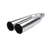 Echappement Tuyau Queue D'extrémité Installation Universelle À Souder Double Embout D'échappement De 19 Pouces Pour Voitures, SUV, Camions Et Pick-up - Tuyau Personnalisé(63mm-76mm-483mm)