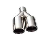 Echappement Tuyau Queue D'extrémité Tuyau D'échappement En Acier Inoxydable Argenté 57mm Sortie Roulée 76mm Double Embout Silencieux Du Système Voiture 1 Pièce(EJ20211p-R)