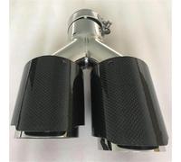 Echappement Voiture 1 Silencieux D'échappement Double Brillant En Carbone Modifié Acier Inoxydable Universel Pot D'échappement(76-115MM)