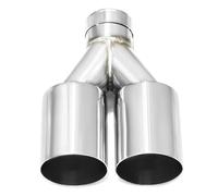 Echappement Voiture Embout De Silencieux D'échappement Monobloc Acier Inoxydable Pour Voiture À Bord Plat Et Brillant Double Tube Tubulure D'échappement(ID63MMOD101MM)