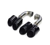 Echappement Voiture Embout De Silencieux D'échappement Quadruple En Acier Inoxydable Pour VW Pour Touareg Pour V6 2012-2017 Pot D'échappement(Black A)