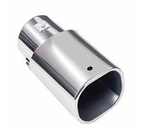 Echappement Voiture Embout De Silencieux D'échappement Rond Pour Dodge Pour Cooley Entrée 75 Mm Sortie 90 168 Chromé Acier Inoxydable Tubulure D'échappement(Argent)