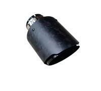 Echappement Voiture Embout de silencieux d'échappement universel en carbone mat forgé noir inoxydable pour voiture, système d'échappement droit(ID 67MM OD 114MM)