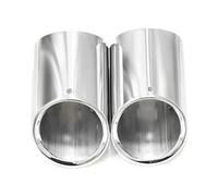 Echappement Voiture Lot De 2 Couvercles D'échappement Pour Voiture A5 89 Mm En Acier Inoxydable 304 Accessoires De Décoration Tubulure D'échappement(Siver)