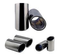 Echappement Voiture Lot De 2 Embouts De Silencieux D'échappement Acier Inoxydable Pour A1 Pour A3 Pour A4 Pour TT 2009 2010 2011 2012 2013 2014 2015 Pot D'échappement(Black-8.9cm)