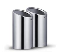 Echappement Voiture Lot De 2 Embouts Silencieux D'échappement Arrière En Acier Inoxydable 76 Mm Pour A1 Pour A3 Pour A4 Pour TT 2009-2015 Pot D'échappement(2Pcs-Silver)