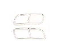 Echappement Voiture Lot De 2 Silencieux D'échappement Arrière En Acier Inoxydable Noir Pour Q7 2016-2019 4 M Décoration Extérieure Tubulure D'échappement(Siliver)
