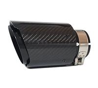Echappement Voiture Solide de tuyau queue universelle Système d'échappement droit en acier inoxydable noir Conseils fibre carbone embouts voiture Accessoires(77 Inlet 89 Outlet)