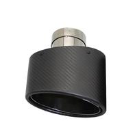 Echappement Voiture,Sortie Echappement Voiture Embout de silencieux d'échappement universel en fibre de carbone mat for voiture, décoration ovale en acier inoxydable argenté, 150 mm, gauche et droite(