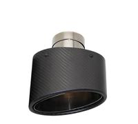 Echappement Voiture,Sortie Echappement Voiture Embout de silencieux d'échappement universel en fibre de carbone mat for voiture, décoration ovale en acier inoxydable argenté, 150 mm, gauche et droite(