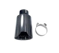 Echappement Voiture Tuyau d'échappement arrière noir mat brillant en Fiber de carbone, 1 pièce, avec embout silencieux, embouts universels(ID 57mm-OD 93mm)