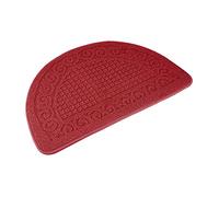 Echaprey Half Round Non-Slip Kitchen Bathroom Toilet Doormat Floor Rug Mat Keeps Your Floors Clean Home Decor (Small, Red)