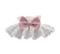 Écharpe à Arc en Dentelle de Chat Léger Elegant Princess Style Flora Lace Bib Bow Collar pour Chatons pour Chatons Polyester en Peluche (L)